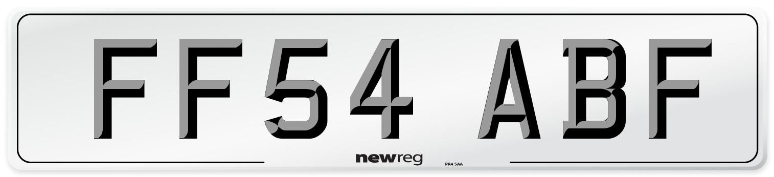 FF54 ABF Number Plate from New Reg